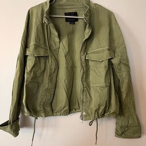 Sanctuary Green Utility Jacket Lightweight Relaxed Fit